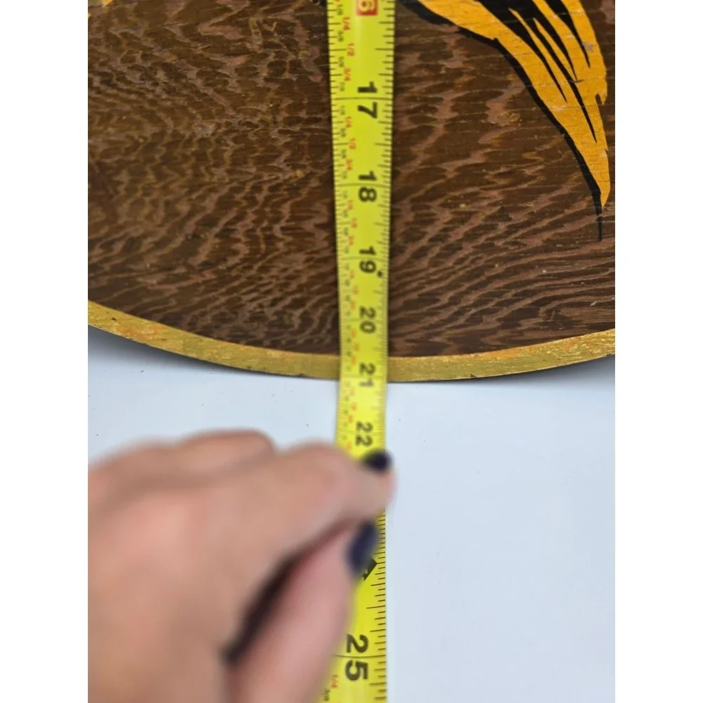 Vintage Round Wooden Wall Art Flying Ducks‎ Sun Decor Rustic Home Accent 21in